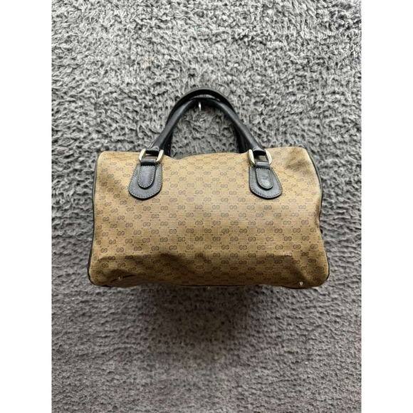 Gucci Handbags - Vintage 80's Gucci GG Monogram Canvas Mini Boston Top Handle Satchel Bag Brown